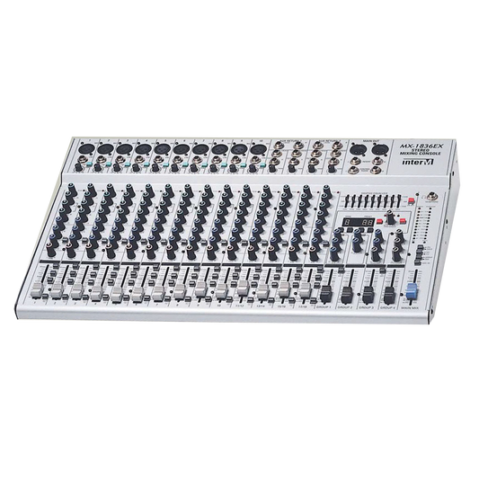 Inter-M MX-1836EX stereo audio mixer for professional sound control and mixing